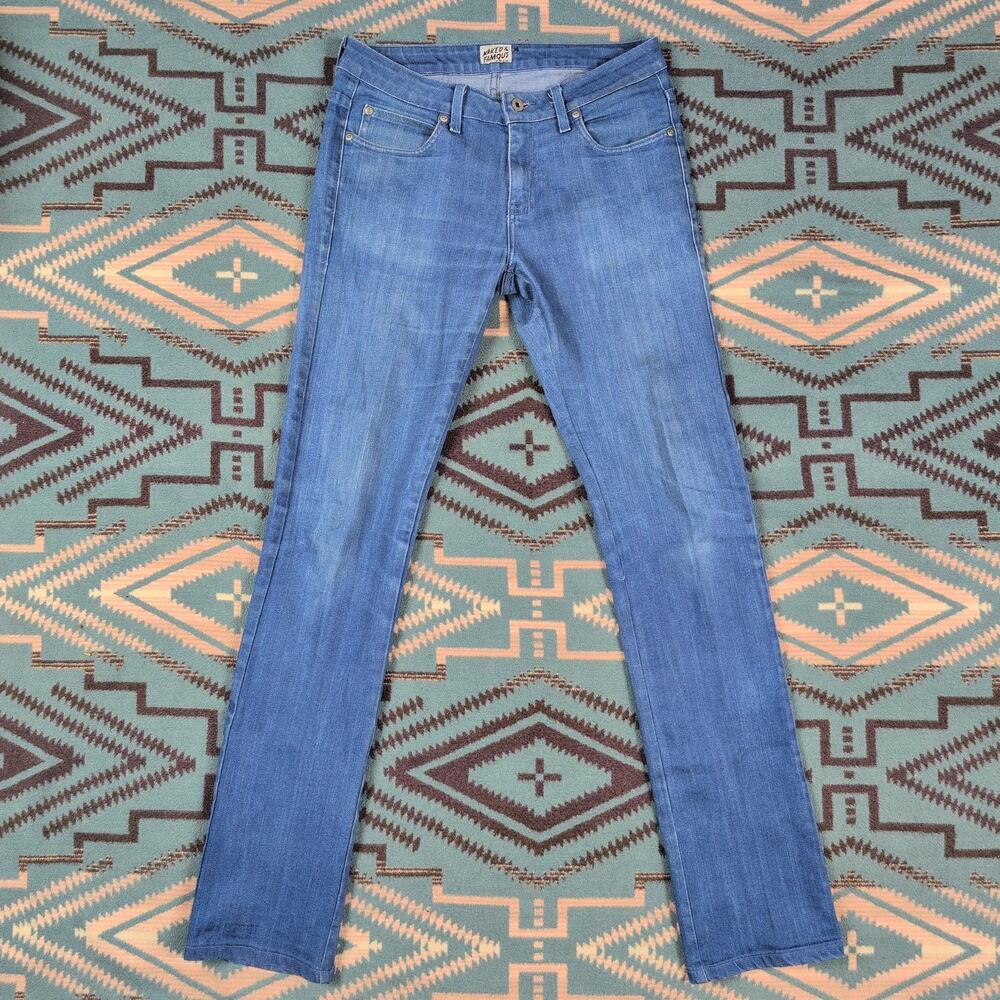 Naked & Famous Skinny Guy Jeans Stretch Denim 29x33 1/2 Mens Blue Pants Are